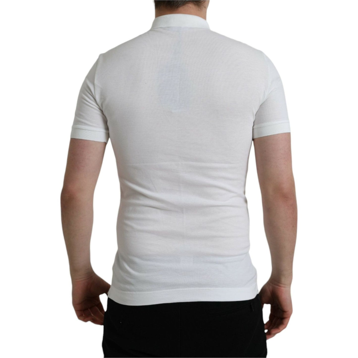 Dolce & Gabbana White Collared Short Sleeve Crown T-shirt