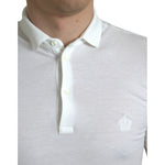 Dolce & Gabbana White Collared Short Sleeve Crown T-shirt