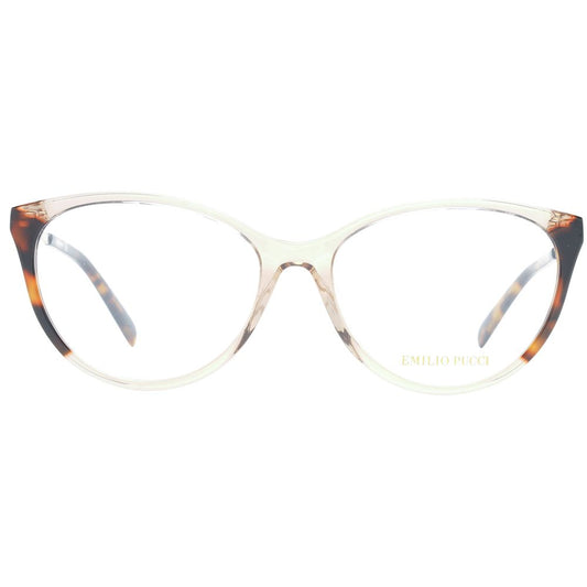 Emilio Pucci Brown Women Glasses Frame, cat eye style with full-rim, plastic material, demo lenses, 55-16-140 size, includes branded case