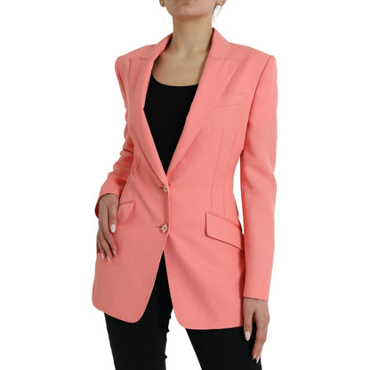 Dolce & Gabbana Pink Polyester Single Breasted Blazer Jacket