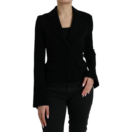 Dolce & Gabbana Elegant Black Designer Blazer for Women Dolce & Gabbana Black