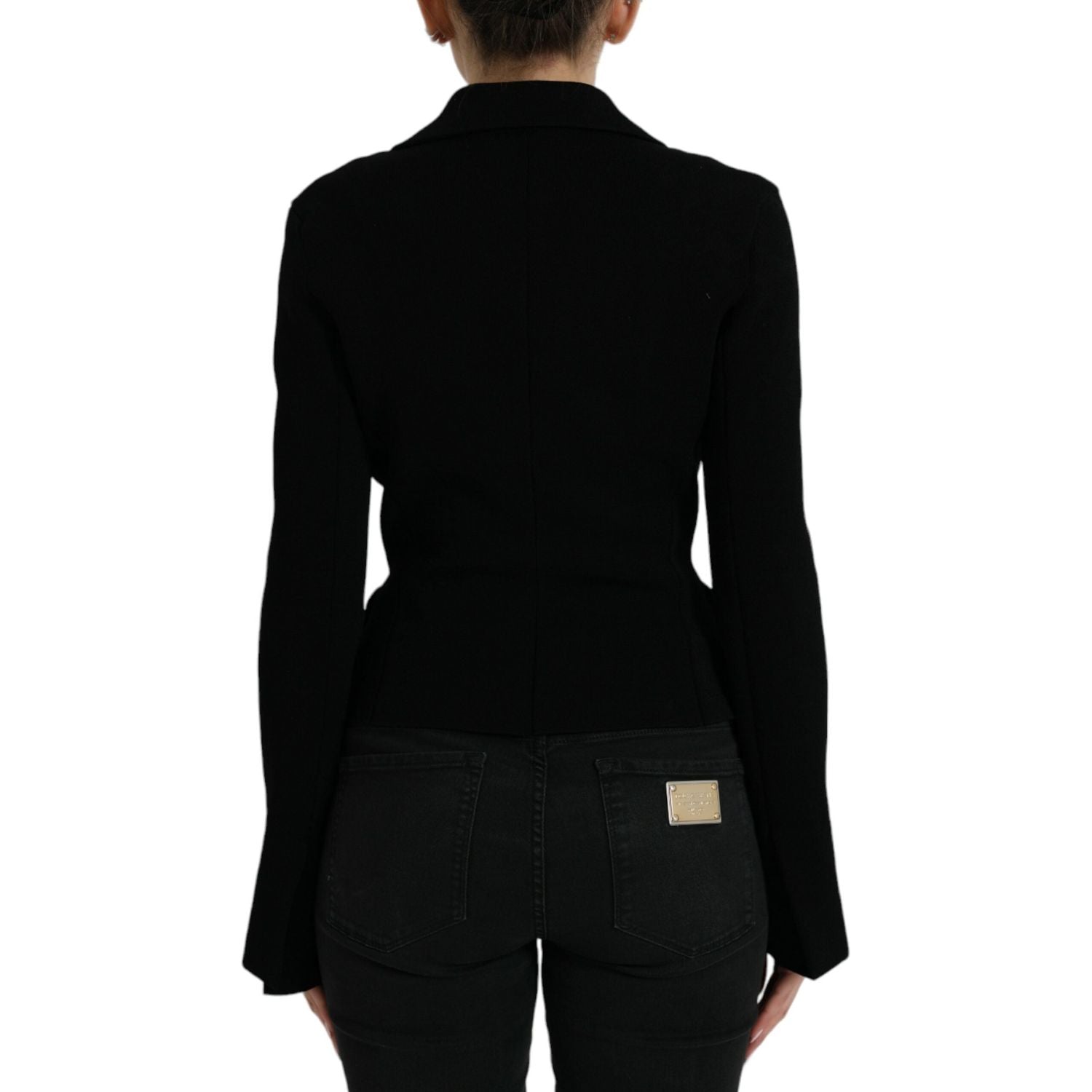 Dolce & Gabbana Black Viscose Single Breasted Blazer Jacket