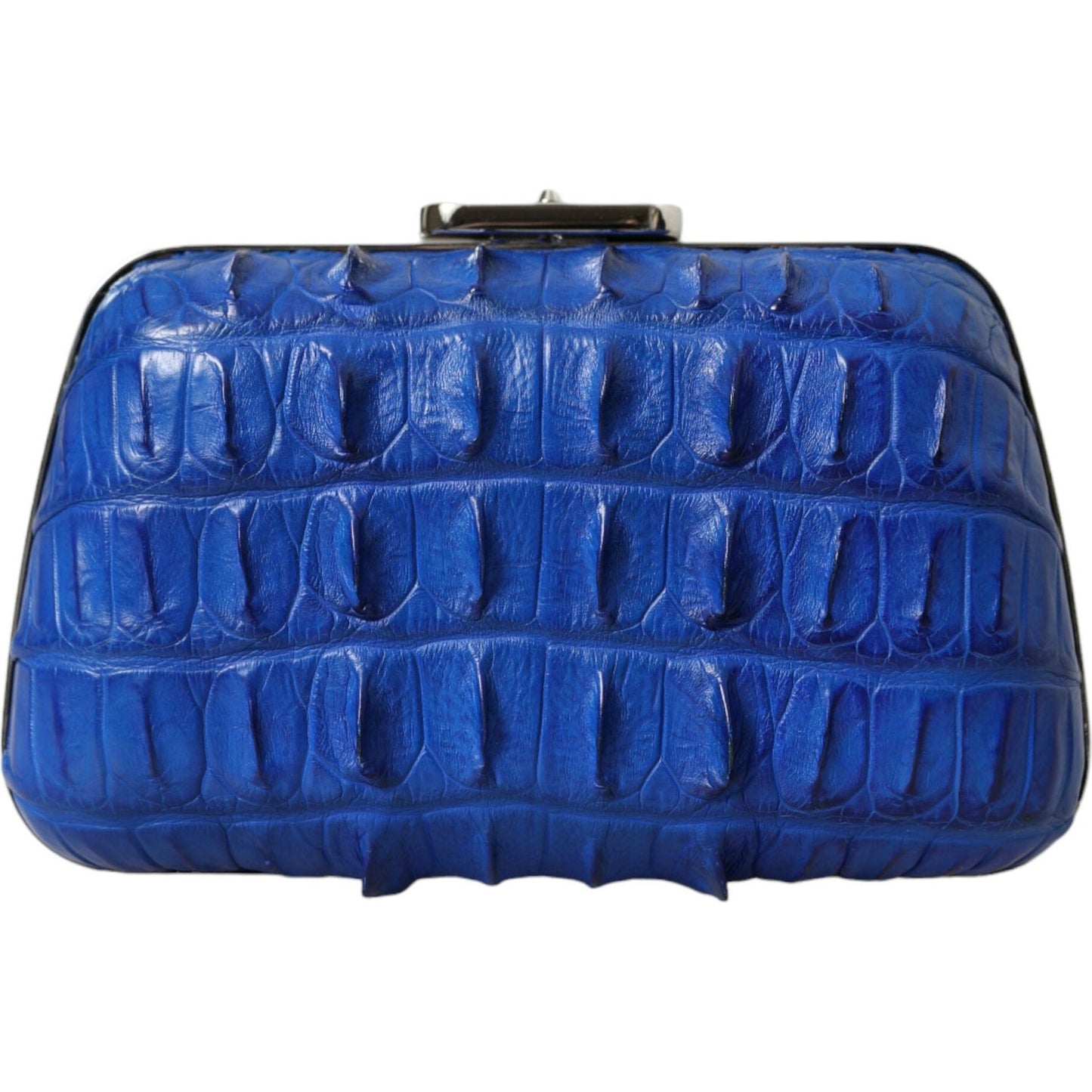 Balenciaga Blue Exotic Skin Leather Shoulder Crossbody Box Clutch Bag
