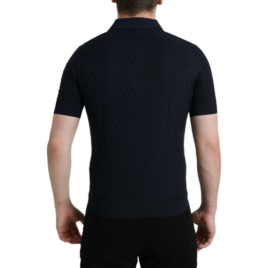 Dolce & Gabbana Dark Blue Collared Short Sleeve Polo T-shirt