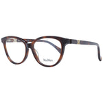 Max Mara Brown Women Glasses Frame with full-rim plastic butterfly style and demo lenses, size 54-14-140, includes branded case.