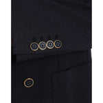 Dolce & Gabbana Dark Blue Crown Bee Double Breasted Blazer