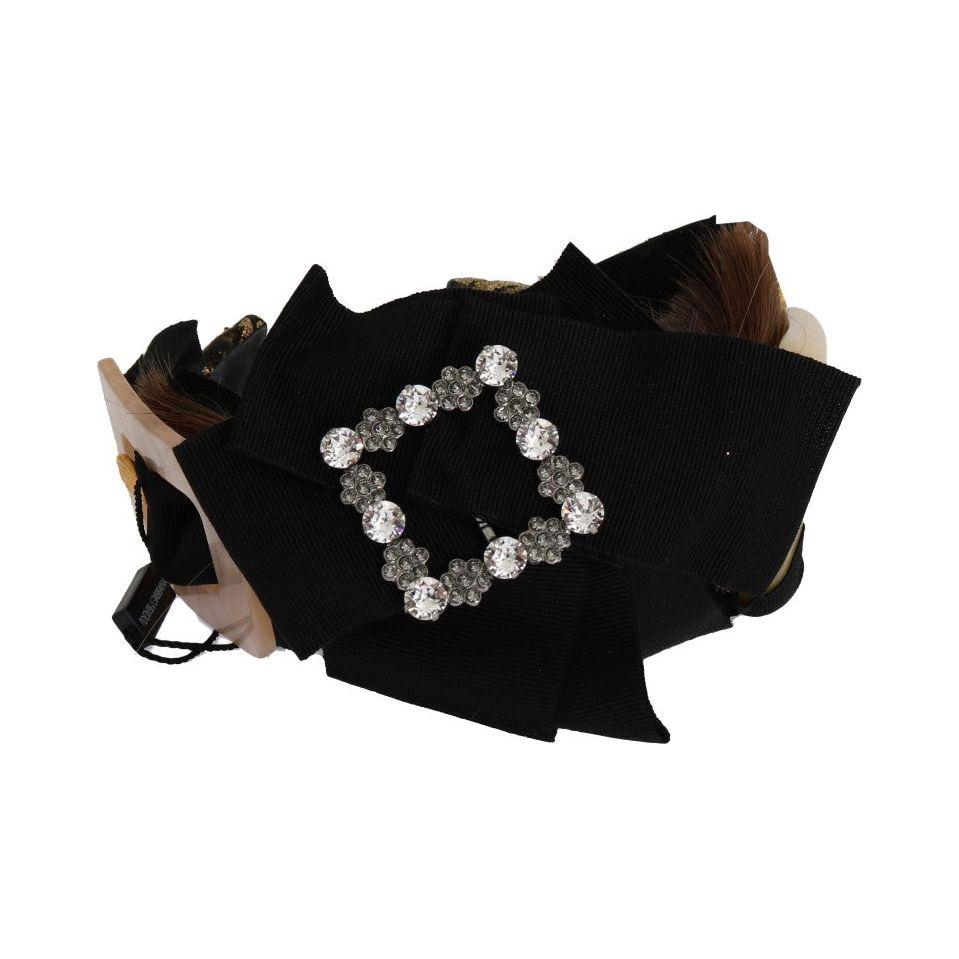 Dolce & Gabbana Clear Crystal Brown Hair Headband