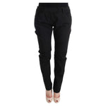 Ermanno Scervino Sleek Black Cotton Slim Fit Pants Jeans & Pants Ermanno Scervino Black