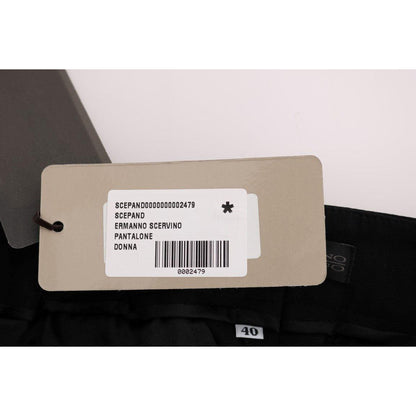 Ermanno Scervino Black Viscose Flare Bootcut Pants