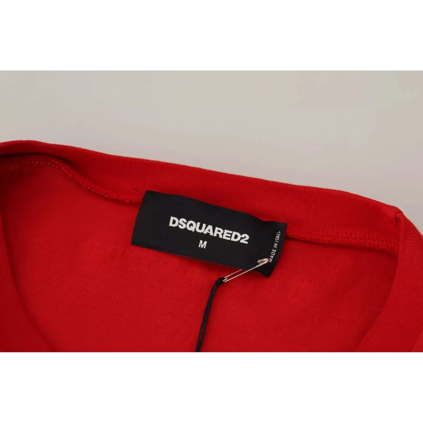 Dsquared² Red Printed Cotton Short Sleeves Crewneck T-shirt