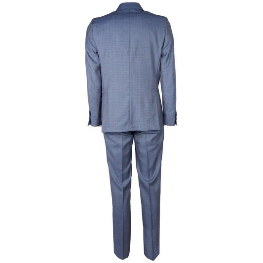Made in Italy Blue Wool Men Suit