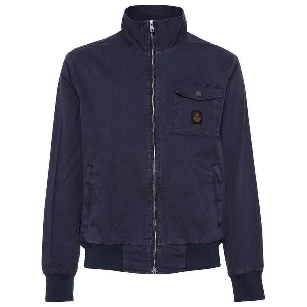 Refrigiwear Blue Cotton Men's Bomber Jacket