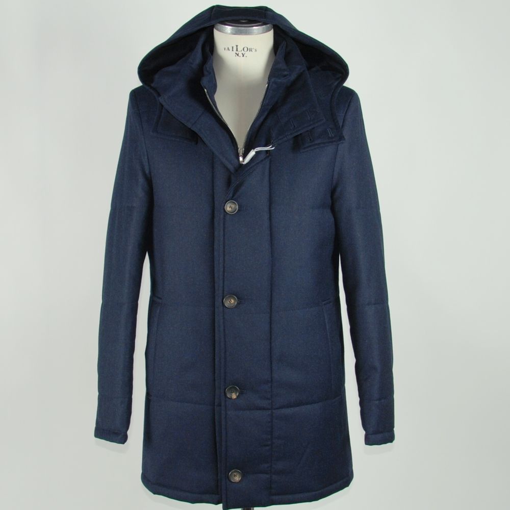 Made in Italy Blue Wool Jackets & Coat