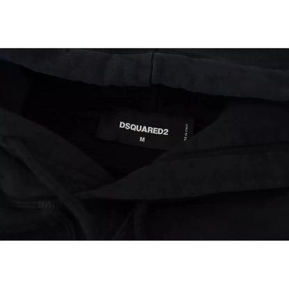 Dsquared² Black Tie Dye Cotton Hooded Sweatshirt Sweater