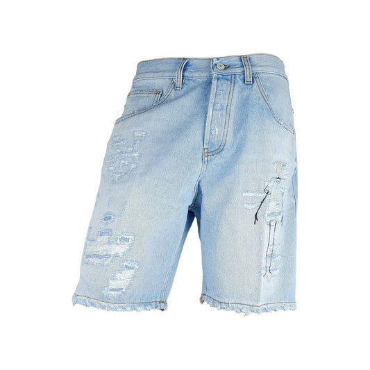 Don The Fuller Blue Cotton Men Bermuda Shorts