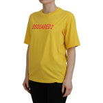 Dsquared² Yellow Logo Print Cotton Crewneck Easy Tee T-shirt Dsquared² Goldenrod