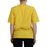 Dsquared² Yellow Logo Print Cotton Crewneck Easy Tee T-shirt Dsquared² Goldenrod