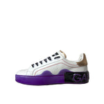 Dolce & Gabbana White Leather Portofino Low Top Sneakers Shoes