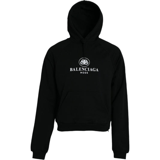 Balenciaga Black Cotton Logo Hooded Pullover Sweatshirt Sweater TSH84950#6-M