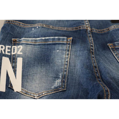 Dsquared² Blue Icon Low Waist Cropped Cool Girl Denim Jeans