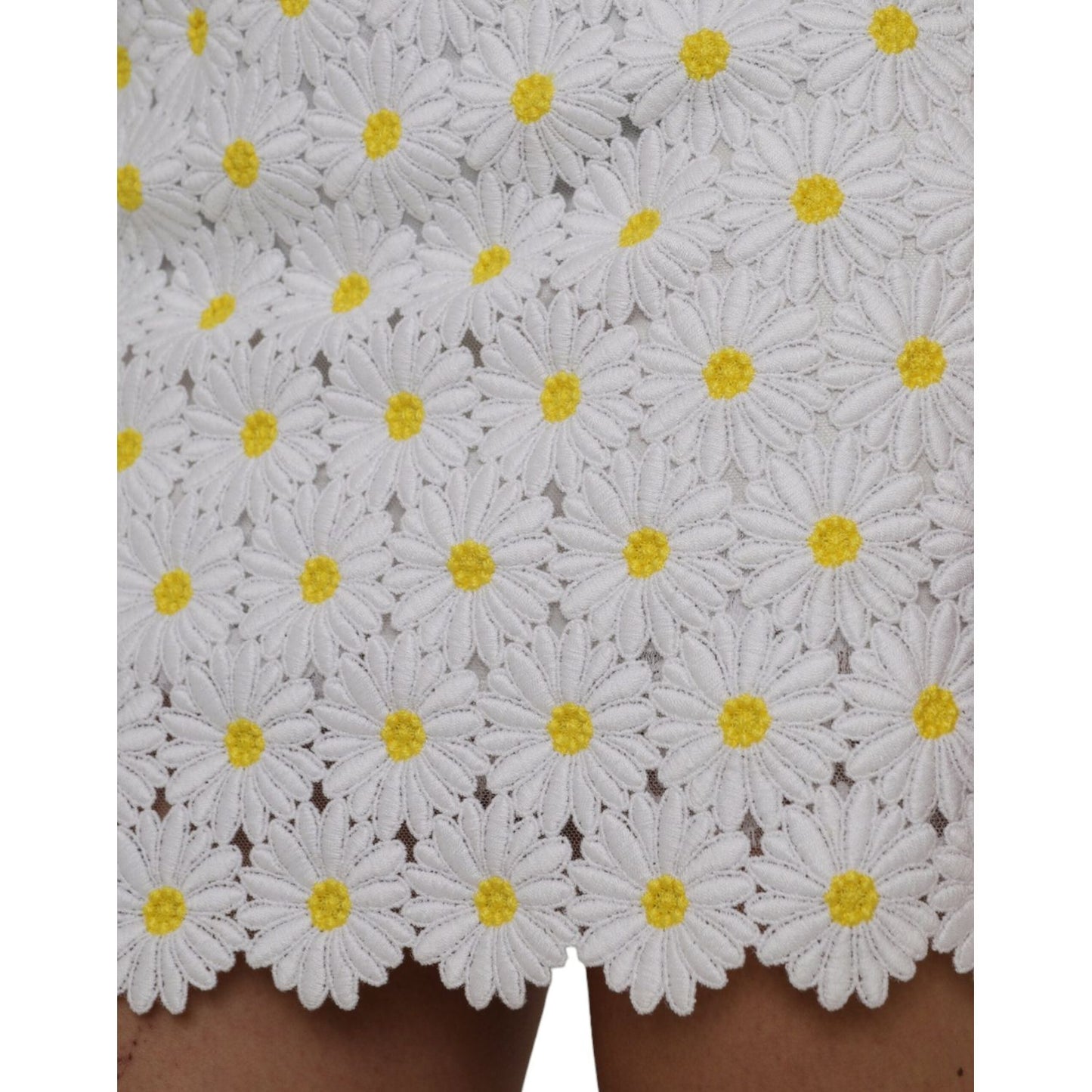 Dolce & Gabbana White Floral A-line Mini Skirt