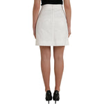 Dolce & Gabbana White Floral Brocade Embellished Mini Skirt