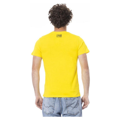 Cavalli Class Yellow Cotton Men T-Shirt