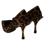 Dolce & Gabbana Brown Leopard Pony Hair Heels Pumps Shoes