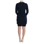 MARGHI LO' Blue Wool Long Sleeve Shift Dress