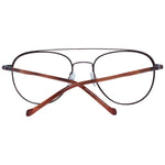 Hackett Brown Men Glasses Frame in stainless steel, full-rim aviator style with demo lenses, 54-19-145 size, brown color, includes branded case.