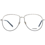 Sandro Black Women Glasses Frame, round full-rim metal frame with black color, stylish demo lenses, includes branded case.