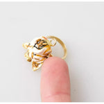 Dolce & Gabbana Gold Brass Resin Beige Dog Pet Accessory Ring FASHION ACCESSORIES