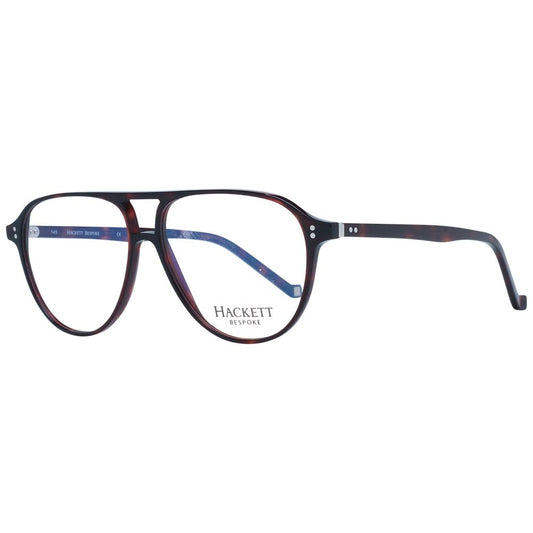 Hackett Brown Men Glasses Frame, full-rim acetate with demo lenses, aviator style, includes branded case, size 54-12-145.