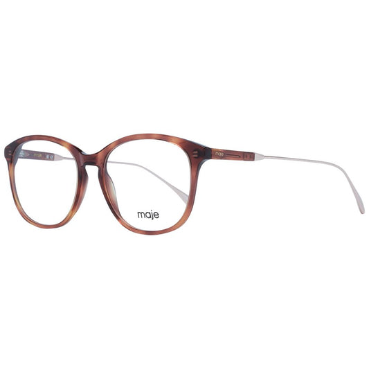 Maje Brown Women Glasses Frame in full-rim acetate with demo lenses, size 51, featuring a branded case for women.