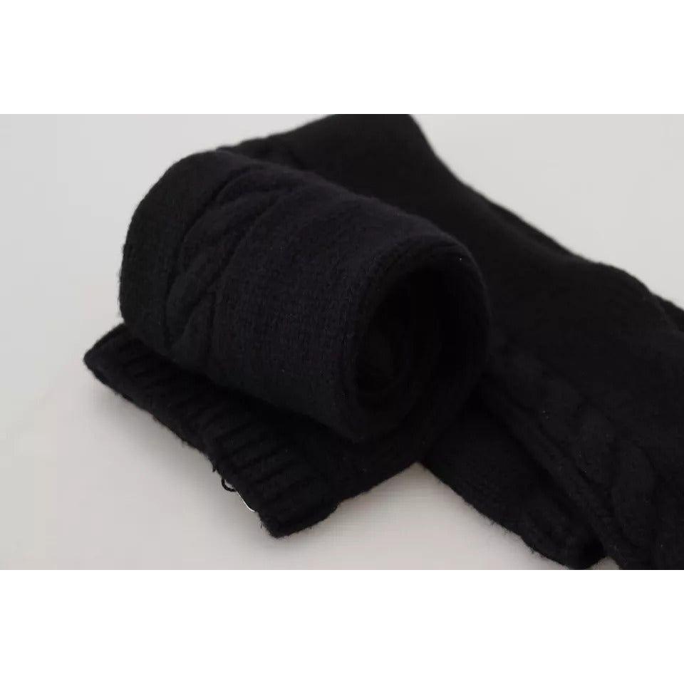 Dolce & Gabbana Black Wool Knit Calf Long Women Accessory Socks SCS2067-S