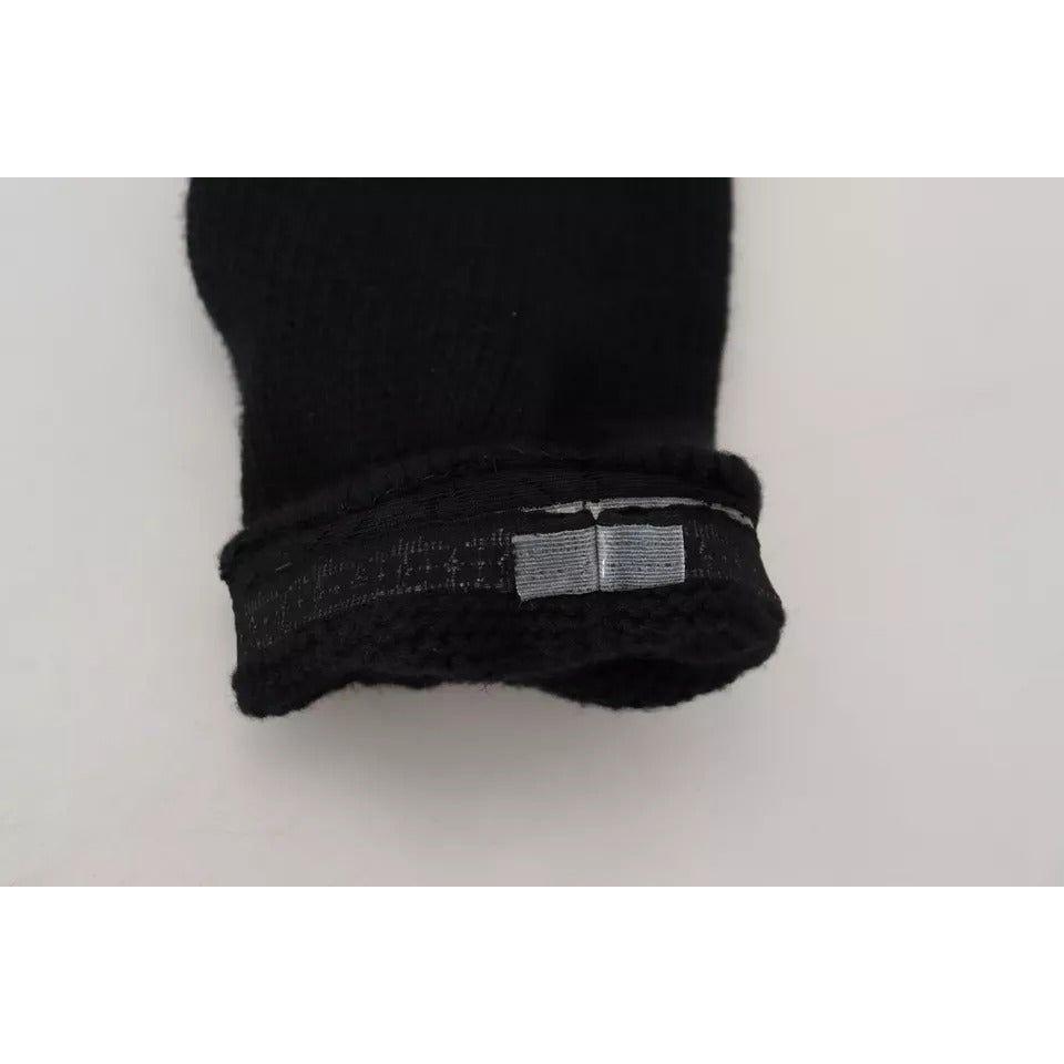 Dolce & Gabbana Black Wool Knit Calf Long Women Accessory Socks SCS2067-S