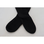 Dolce & Gabbana Black Wool Knit Calf Long Women Accessory Socks SCS2067-S