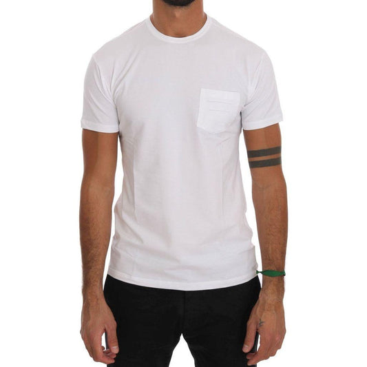 Daniele Alessandrini White Cotton Crewneck T-Shirt TSH1326-1
