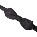 Dolce & Gabbana Black Brocade Silk Adjustable Neck Bow Tie