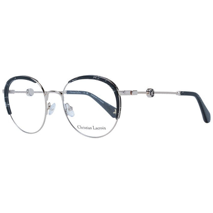 Christian Lacroix Black Metal Glasses (Frames) full-rim round style for women with demo lenses.