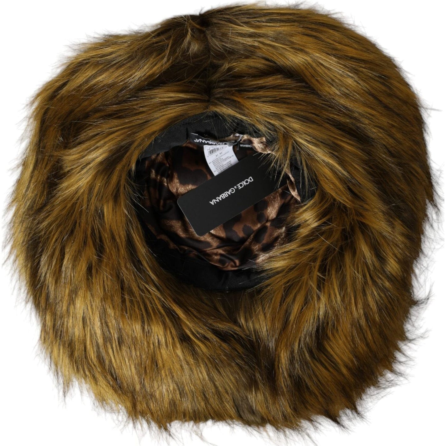Dolce & Gabbana Brown Modacrylic Faux Fur Bucket Hat HAT9572-57