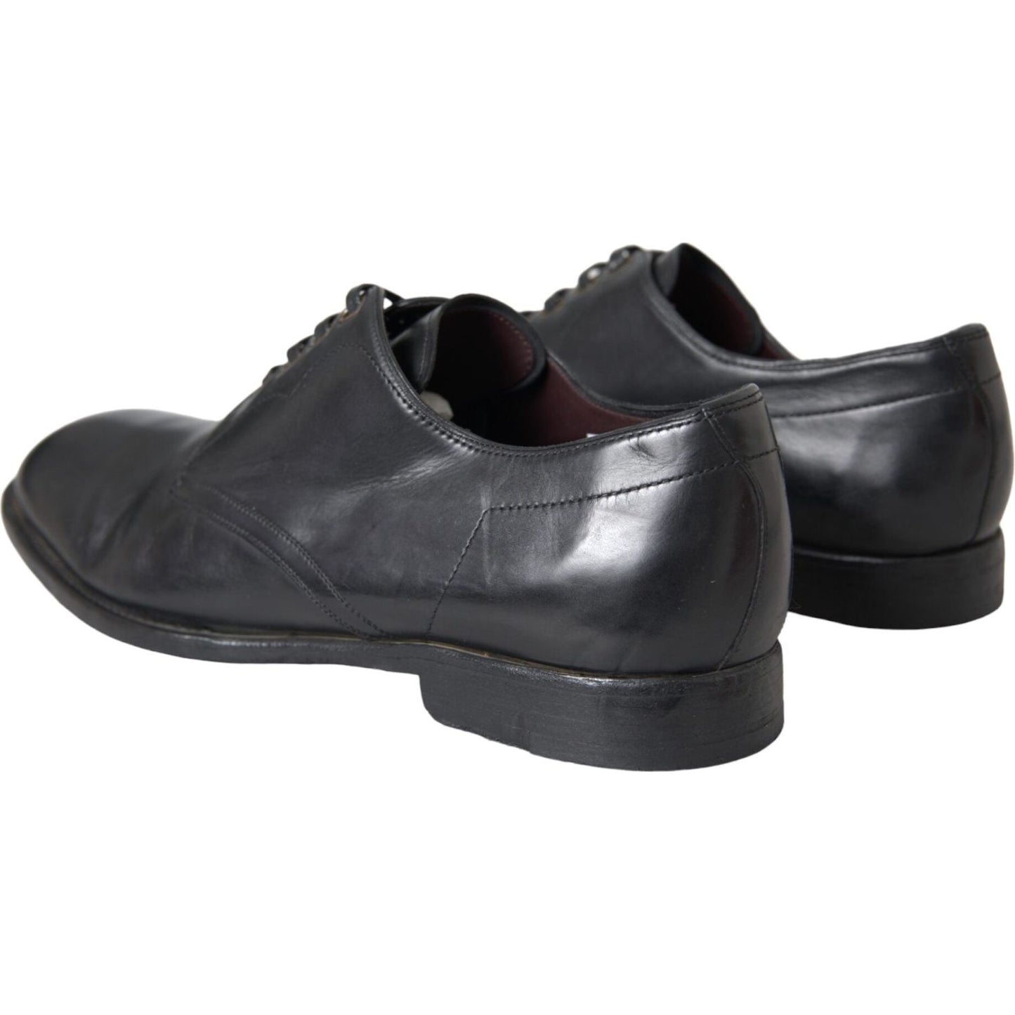 Dolce & Gabbana Black Leather Derby Formal Dress Men Shoes