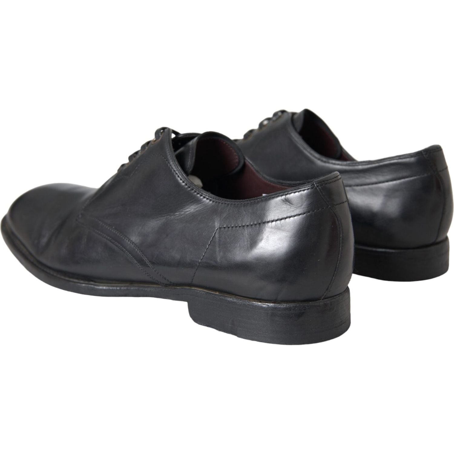 Dolce & Gabbana Black Leather Derby Formal Dress Men Shoes