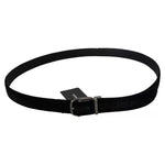 Dolce & Gabbana Black Velvet Silver Tone Metal Buckle Men Belt