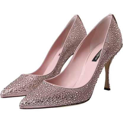Dolce & Gabbana Pink Strass Crystal Heels Pumps Shoes