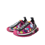 Dolce & Gabbana Pink Sorrento Crystals Sneakers Shoes
