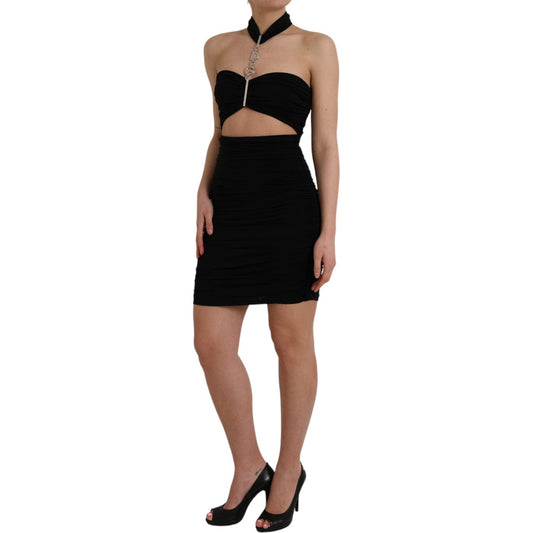 Dolce & Gabbana Black Cut Out Sleeveless Bodycon Mini Dress Dolce & Gabbana Rosy Brown