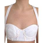 Versace White Viscose Bustier Sleeveless Cropped Top TSH84055-42