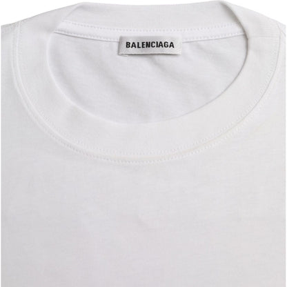 Balenciaga White Cotton Crew Neck Short Sleeves T-shirt