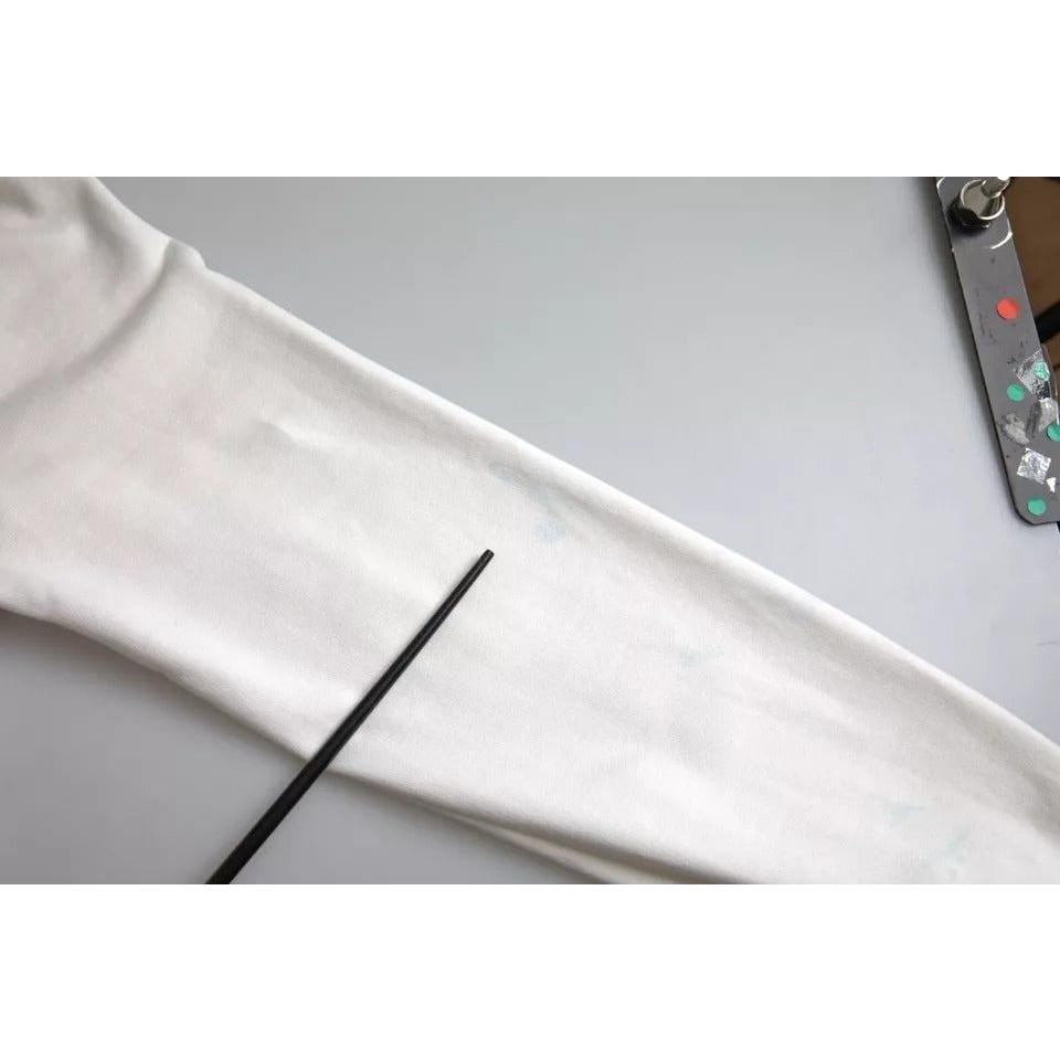 Dolce & Gabbana White Caesar Cotton Hooded Pullover Sweater